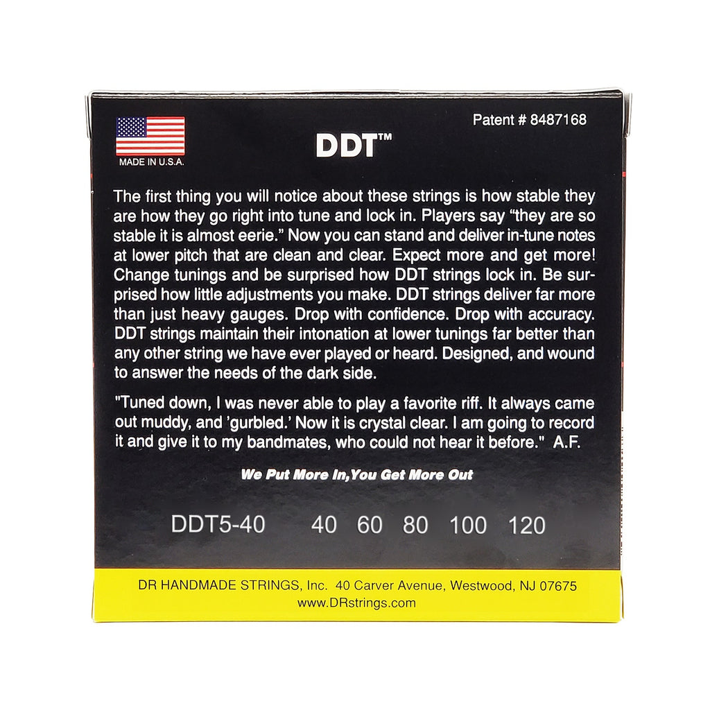 DR Strings DDT Drop Down Tuning Bass Strings: 5-String Light 40-120