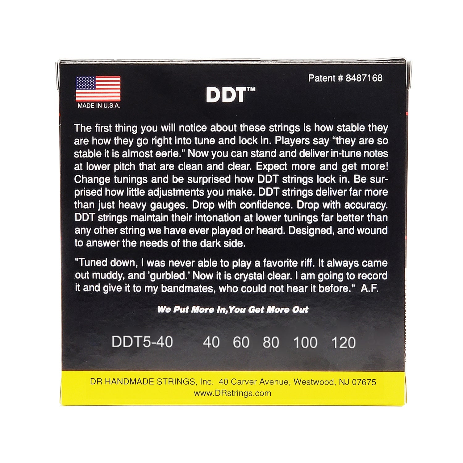 DR Strings DDT Drop Down Tuning Bass Strings: 5-String Light 40-120