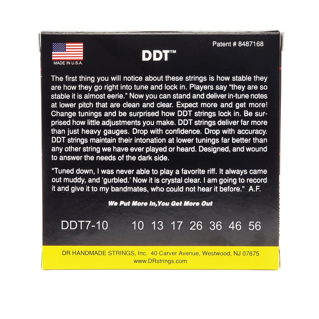 DR Strings DDT Drop Down Tuning Electric Guitar Strings: 7-String Medium 10-56