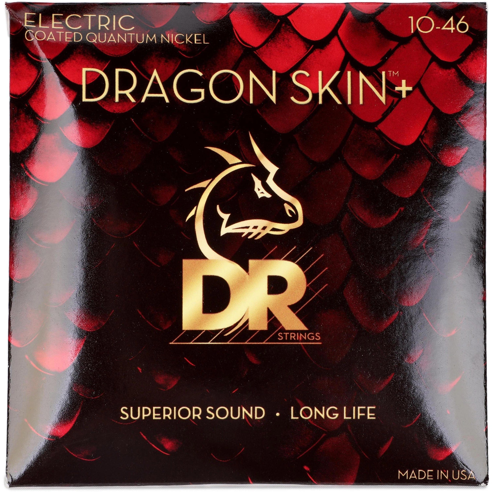 DR Dragon Skin+ Quantum Nickel Electric Guitar Strings, Medium 10-46