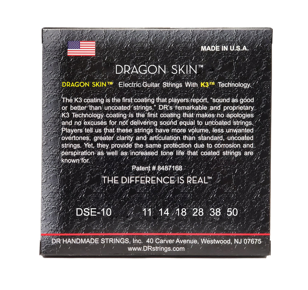 DR Strings Dragon Skin Clear Coated Electric Guitar Strings: Heavy 11-50