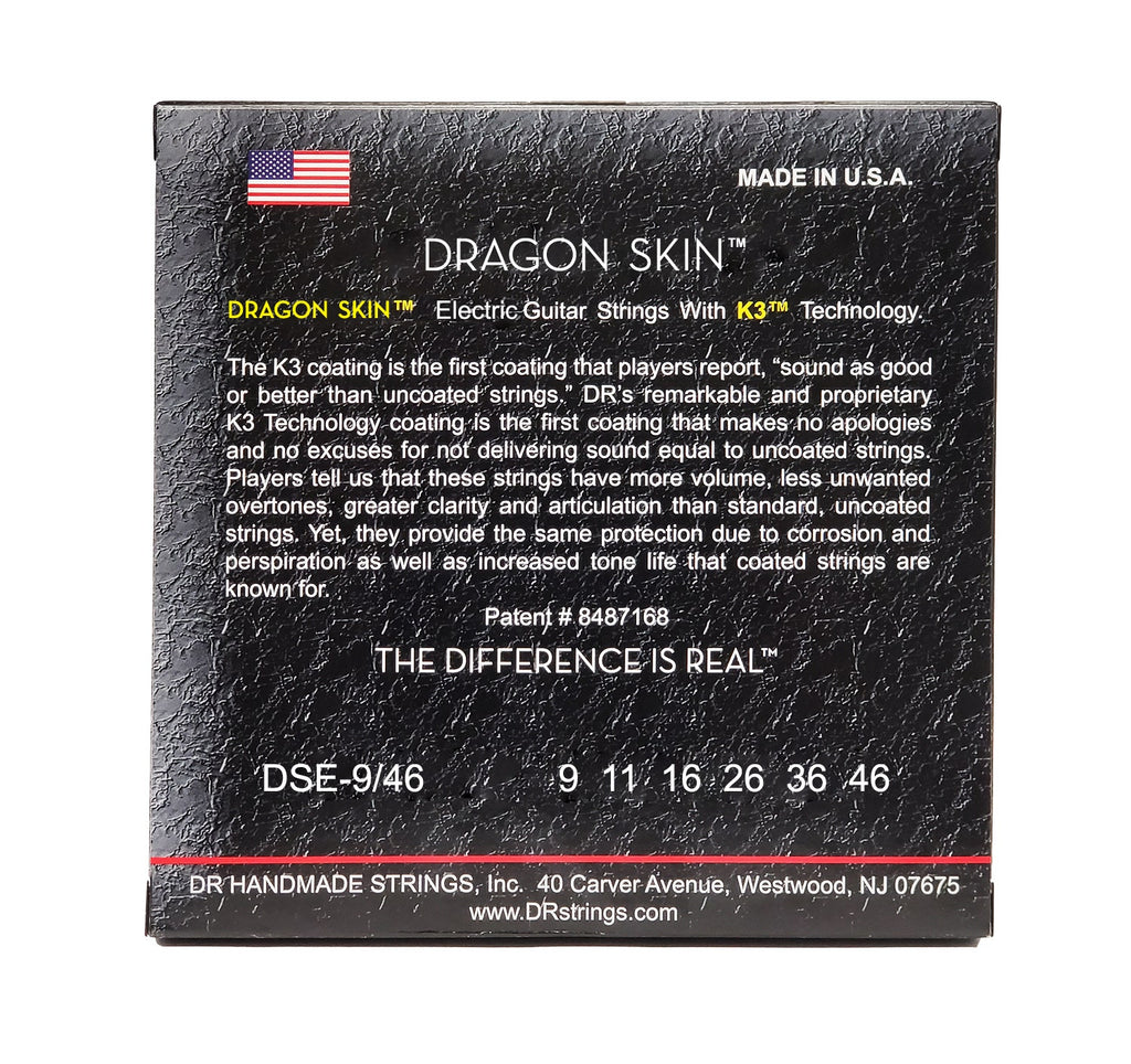 DR Strings Dragon Skin Clear Coated Electric Guitar Strings: Light To Medium 9-46