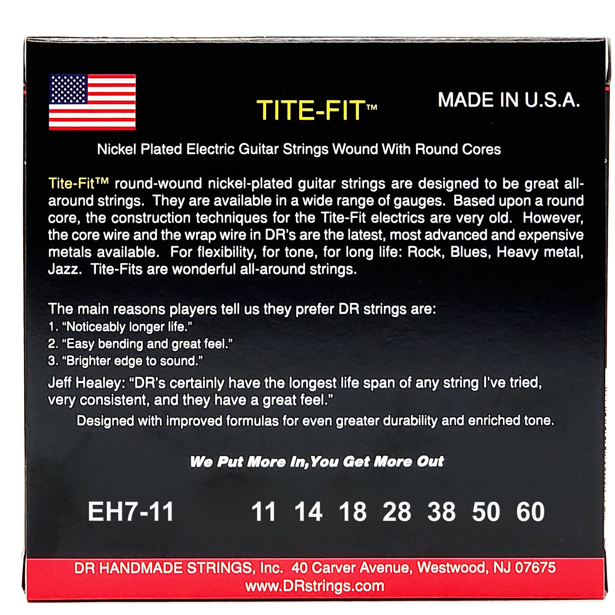 DR Strings Tite-Fit Nickel Plated Electric Guitar Strings: 7-String Heavy 11-60