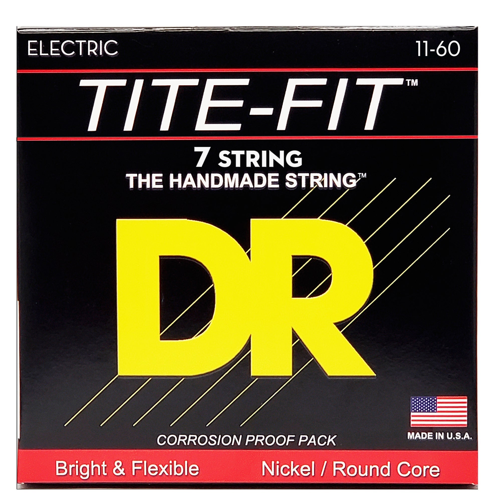 DR Strings Tite-Fit Nickel Plated Electric Guitar Strings: 7-String Heavy 11-60