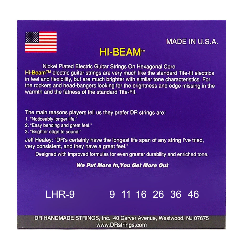 DR Strings Hi-Beam Nickel Plated Electric Guitar Strings: Light To Medium 9-46