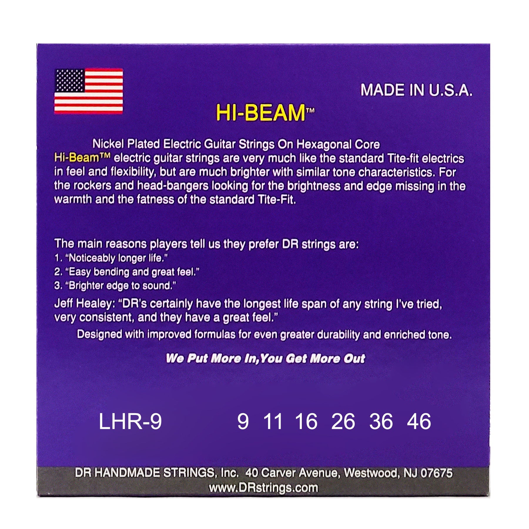 DR Strings Hi-Beam Nickel Plated Electric Guitar Strings: Light To Medium 9-46