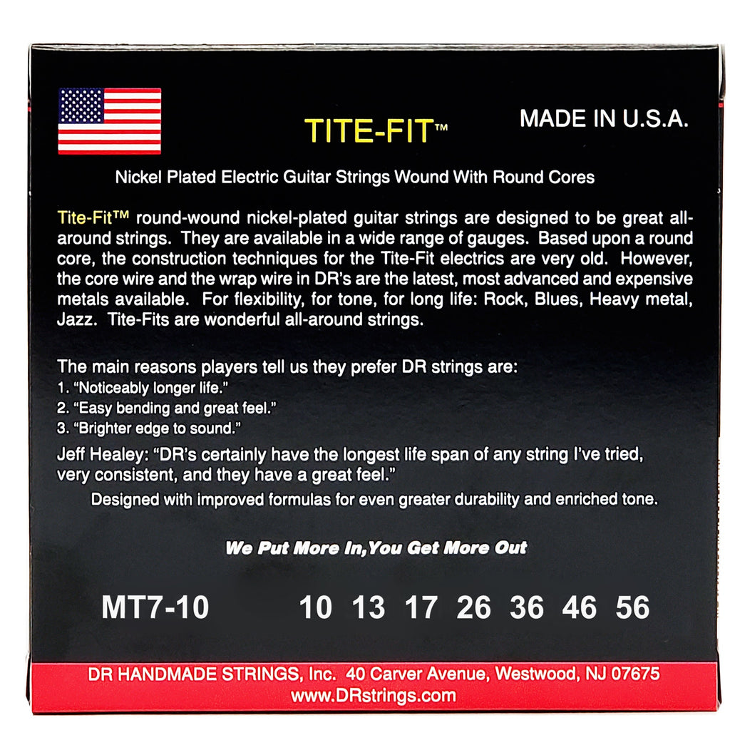 DR Strings Tite-Fit Nickel Plated Electric Guitar Strings: 7-String Medium 10-56