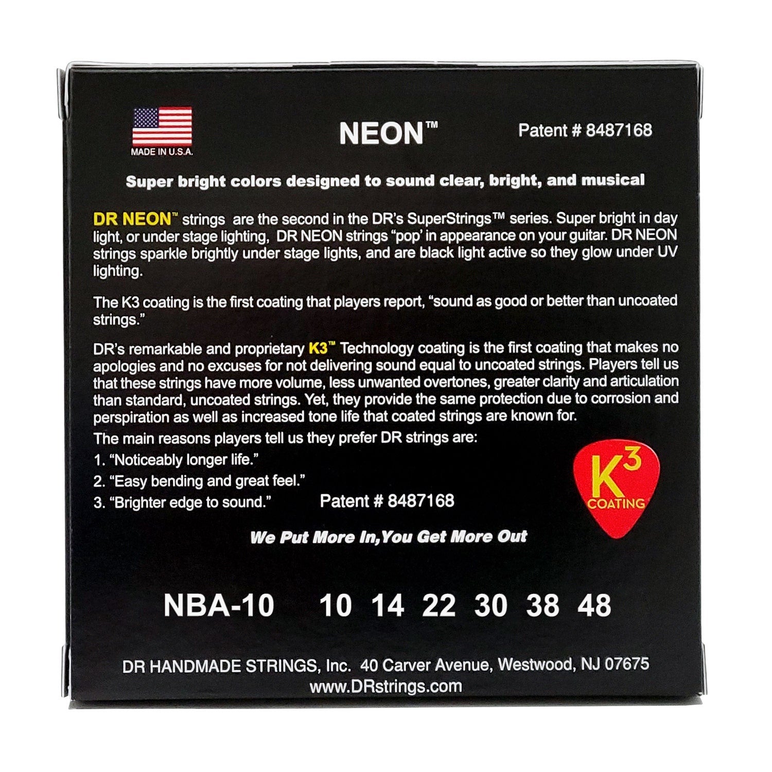 DR Strings Hi-Def Neon Blue Colored Acoustic Guitar Strings: Extra Light 10-48