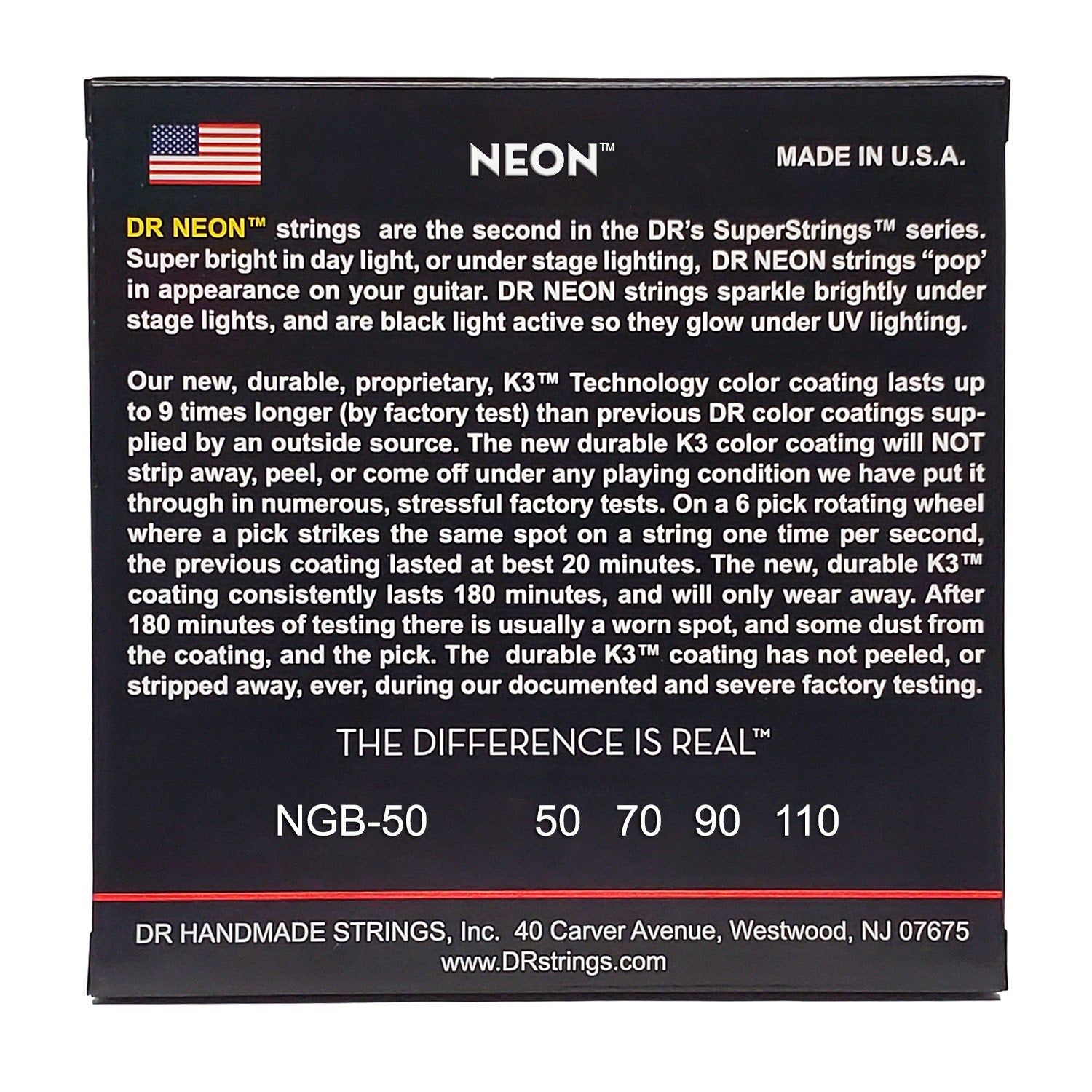 DR Strings Hi-Def Neon Green Colored Bass Strings: Heavy 50-110