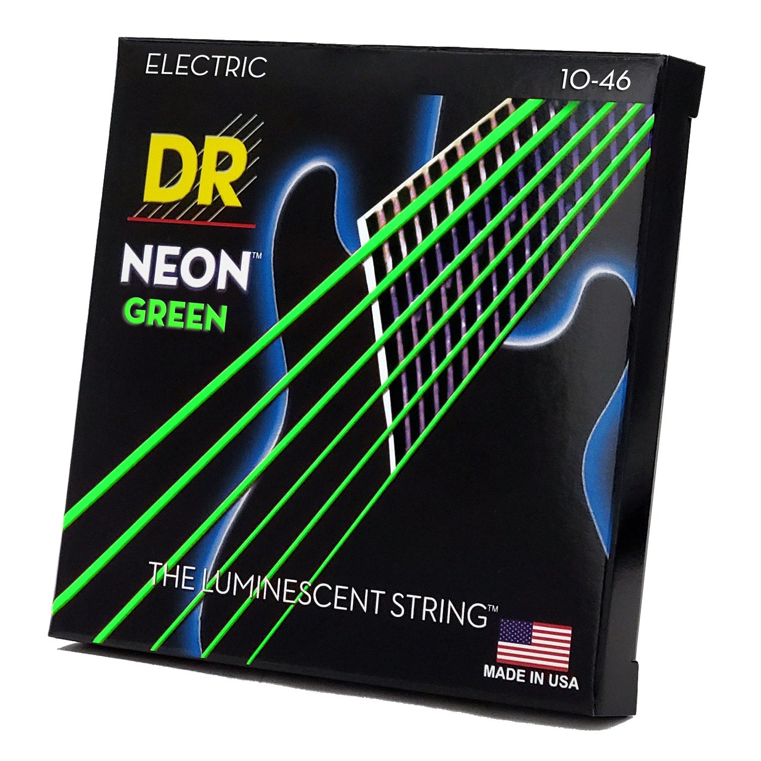DR Strings Hi-Def Neon Green Colored Electric Guitar Strings: Medium 10-46