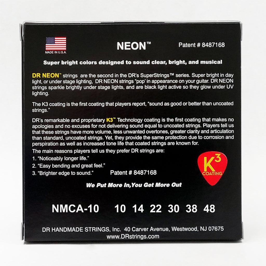DR Strings Hi-Def Neon Multi-Color Colored Acoustic Guitar Strings: Extra Light 10-48