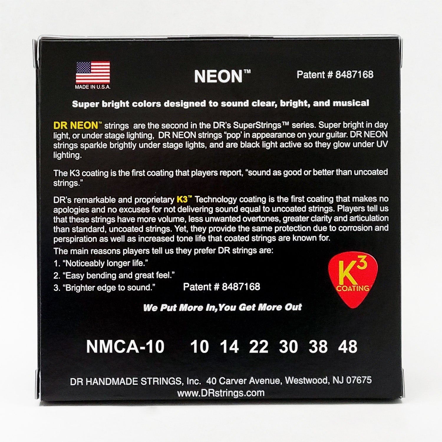 DR Strings Hi-Def Neon Multi-Color Colored Acoustic Guitar Strings: Extra Light 10-48