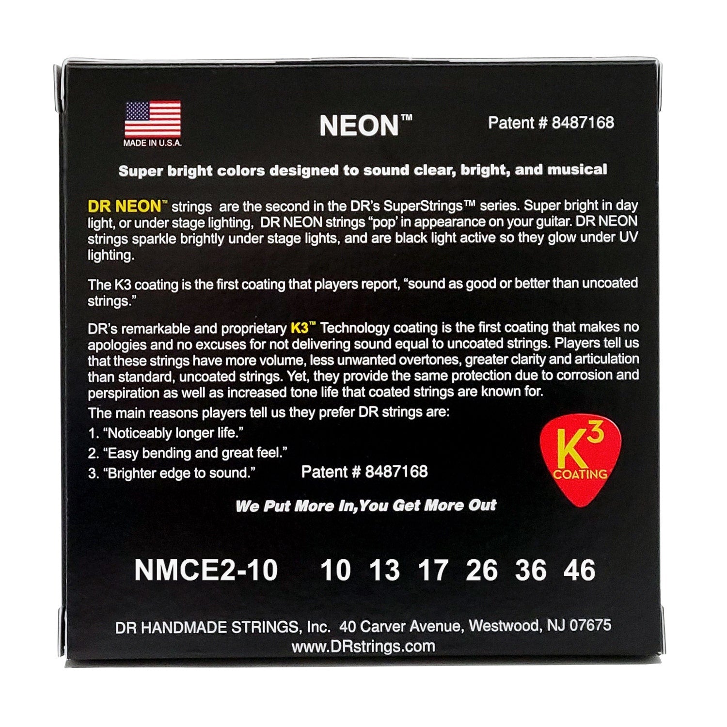 DR Strings Hi-Def Neon Multi-Color Colored Electric Guitar Strings: Medium 10-46 (2-Pack)
