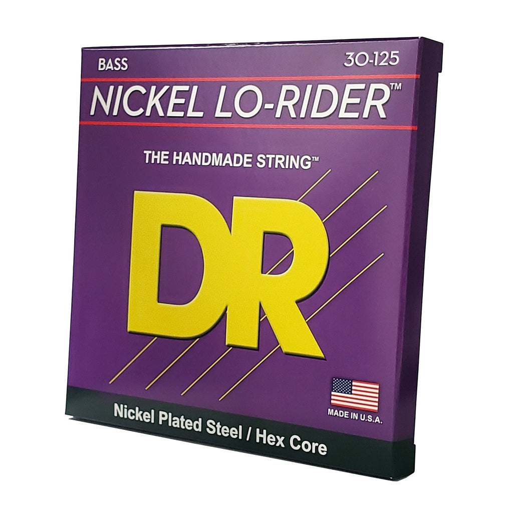 DR Strings Nickel Lo-Rider Nickel Plated Bass Strings: 6-String Medium 30-125