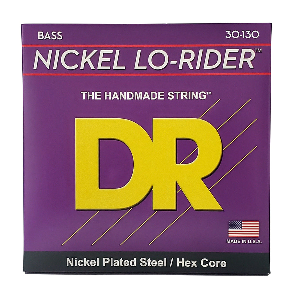 DR Strings Nickel Lo-Rider Nickel Plated Bass Strings: 6-String Medium To Heavy 30-130