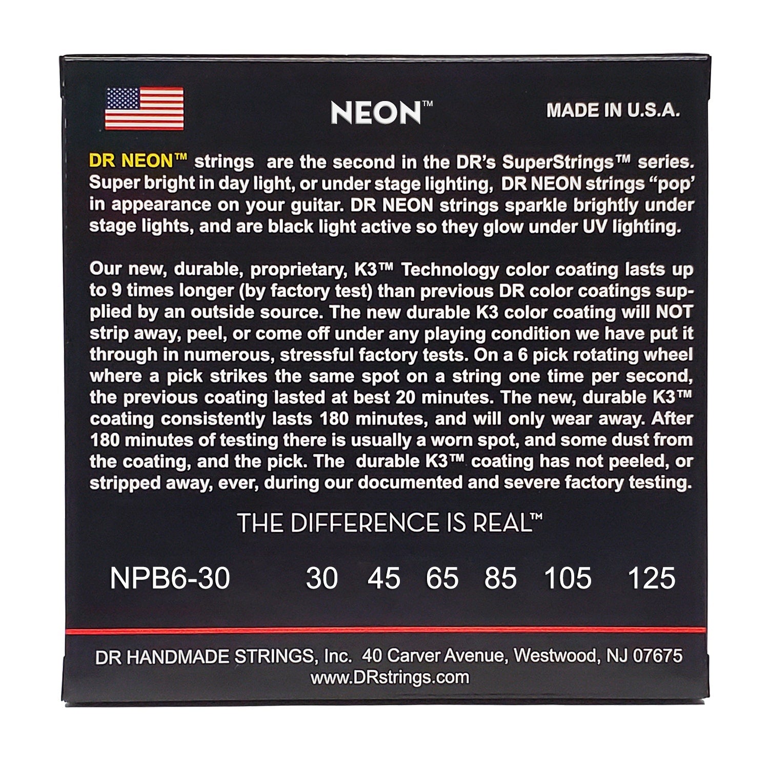 DR Strings Hi-Def Neon Pink Colored Bass Strings: 6-String Medium 30-125