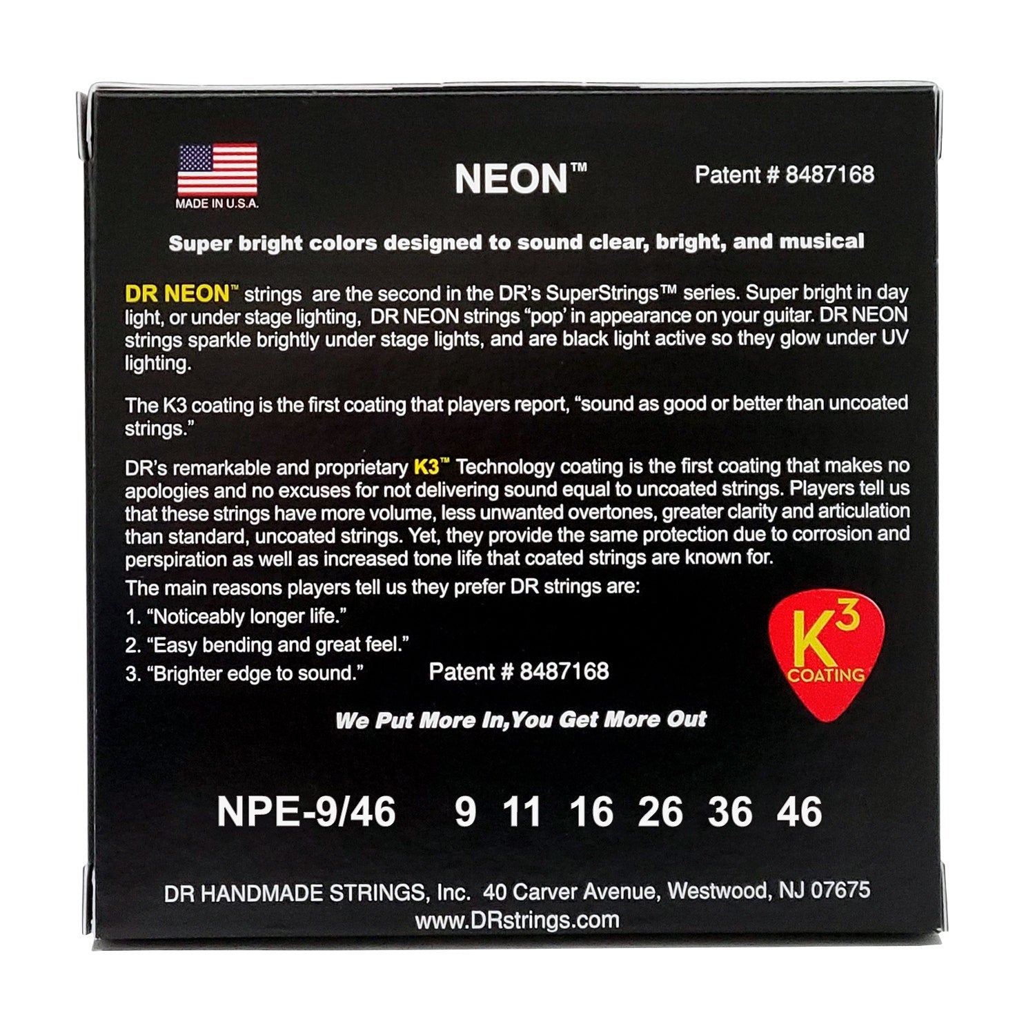 DR Strings Hi-Def Neon Pink Colored Electric Guitar Strings: Light To Medium 9-46