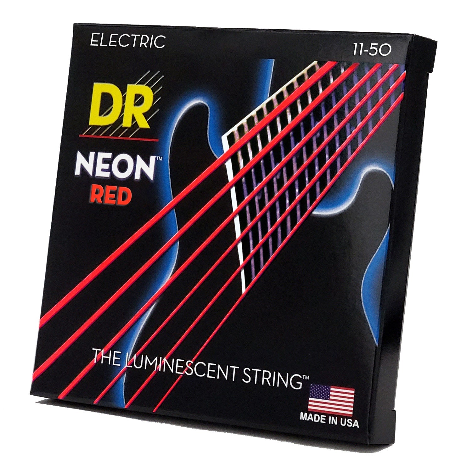 DR Strings Hi-Def Neon Red Colored Electric Guitar Strings: Heavy 11-50