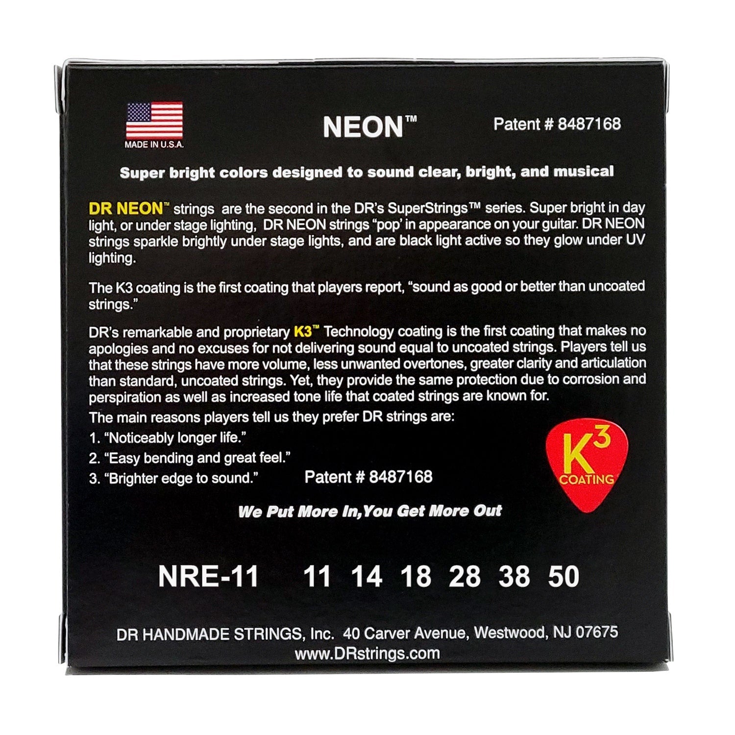 DR Strings Hi-Def Neon Red Colored Electric Guitar Strings: Heavy 11-50