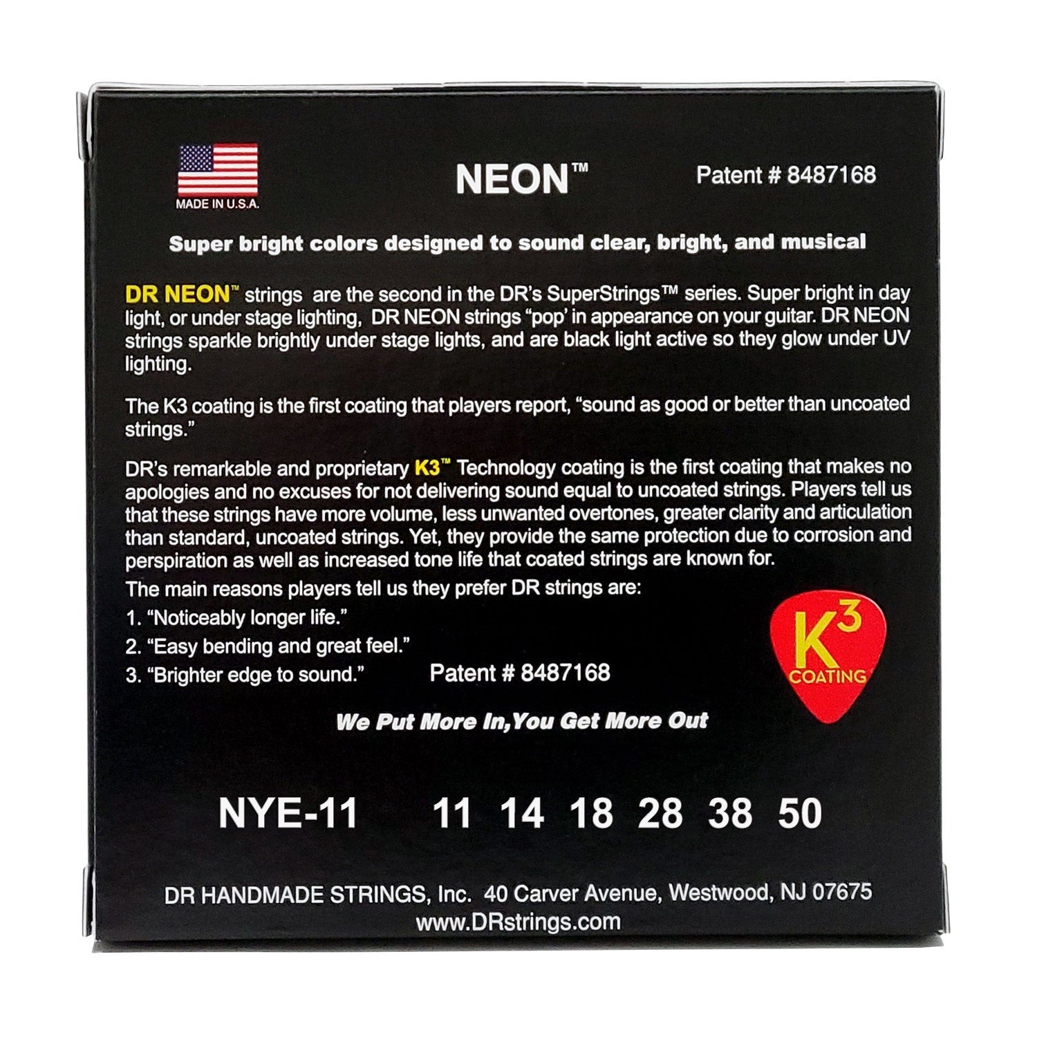 DR Strings Hi-Def Neon Yellow Colored Electric Guitar Strings: Heavy 11-50