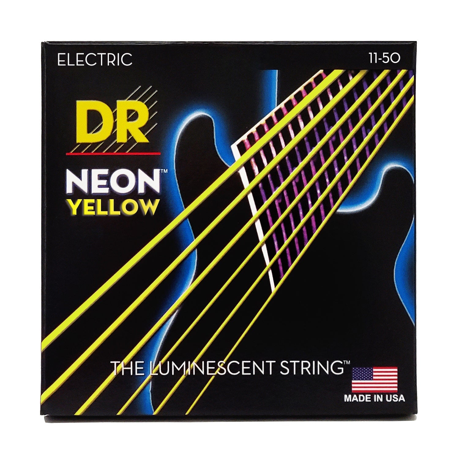 DR Strings Hi-Def Neon Yellow Colored Electric Guitar Strings: Heavy 11-50