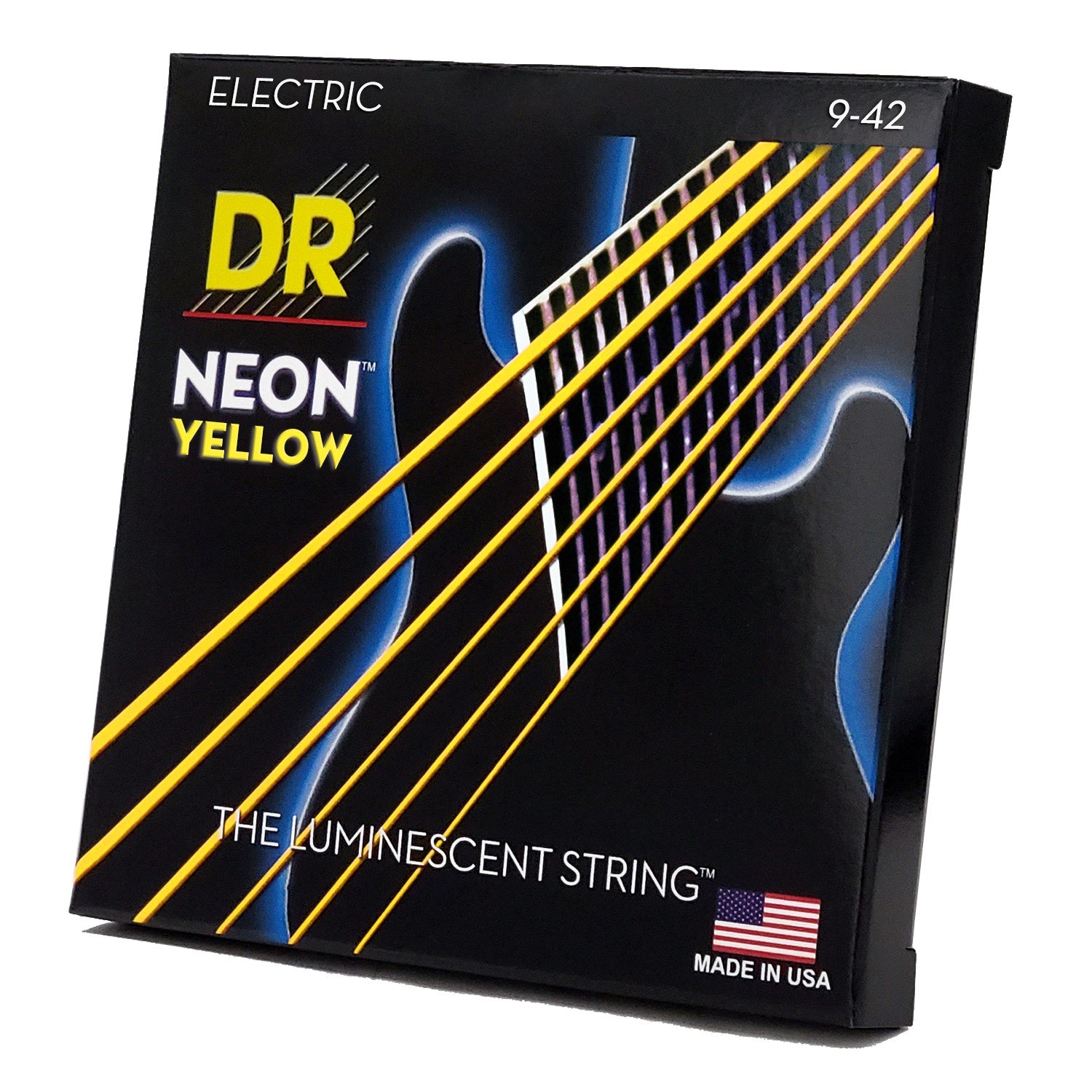 DR Strings Hi-Def Neon Yellow Colored Electric Guitar Strings: Light 9-42