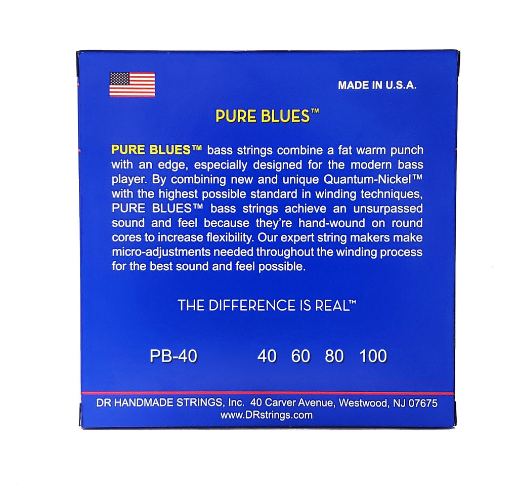 DR Strings Pure Blues Quantum Nickel Bass Strings: Light 40-100