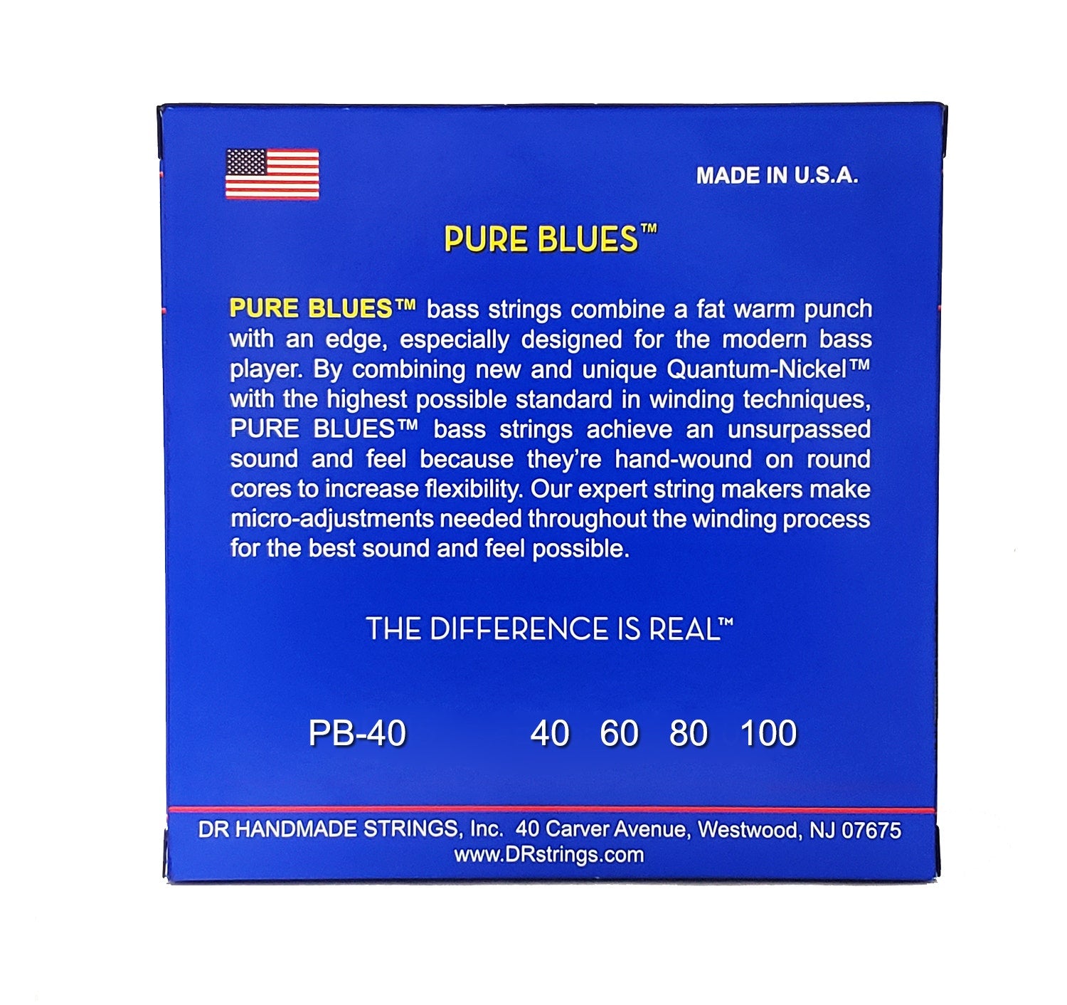 DR Strings Pure Blues Quantum Nickel Bass Strings: Light 40-100