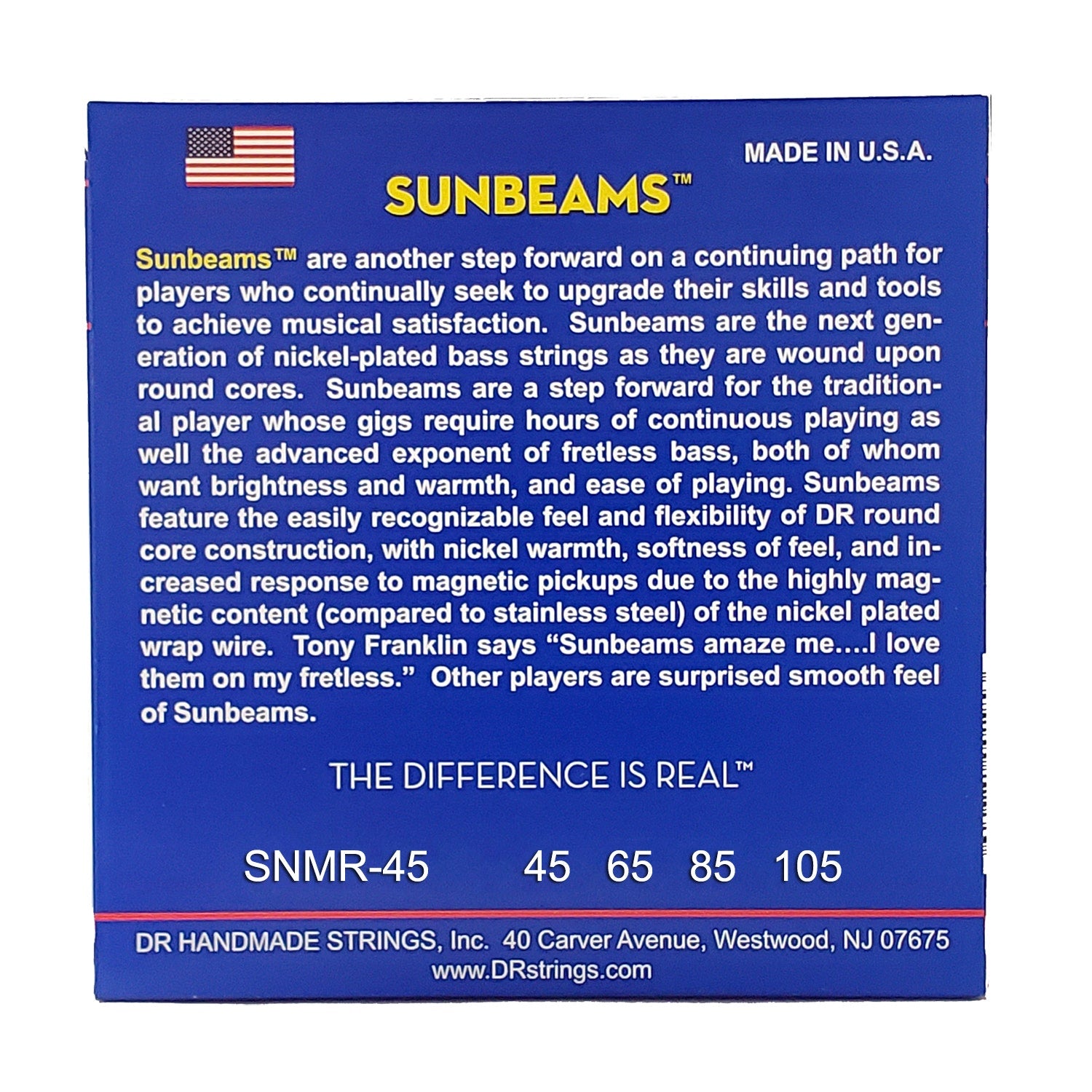 DR Strings Sunbeam Nickel Plated Bass Strings: Medium 45-105 Short Scale