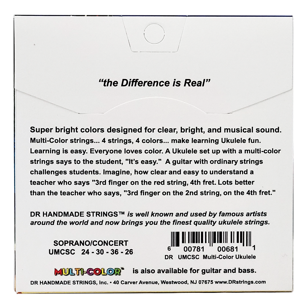 DR Strings Multi-Color Nylon Soprano/Concert Ukulele Strings