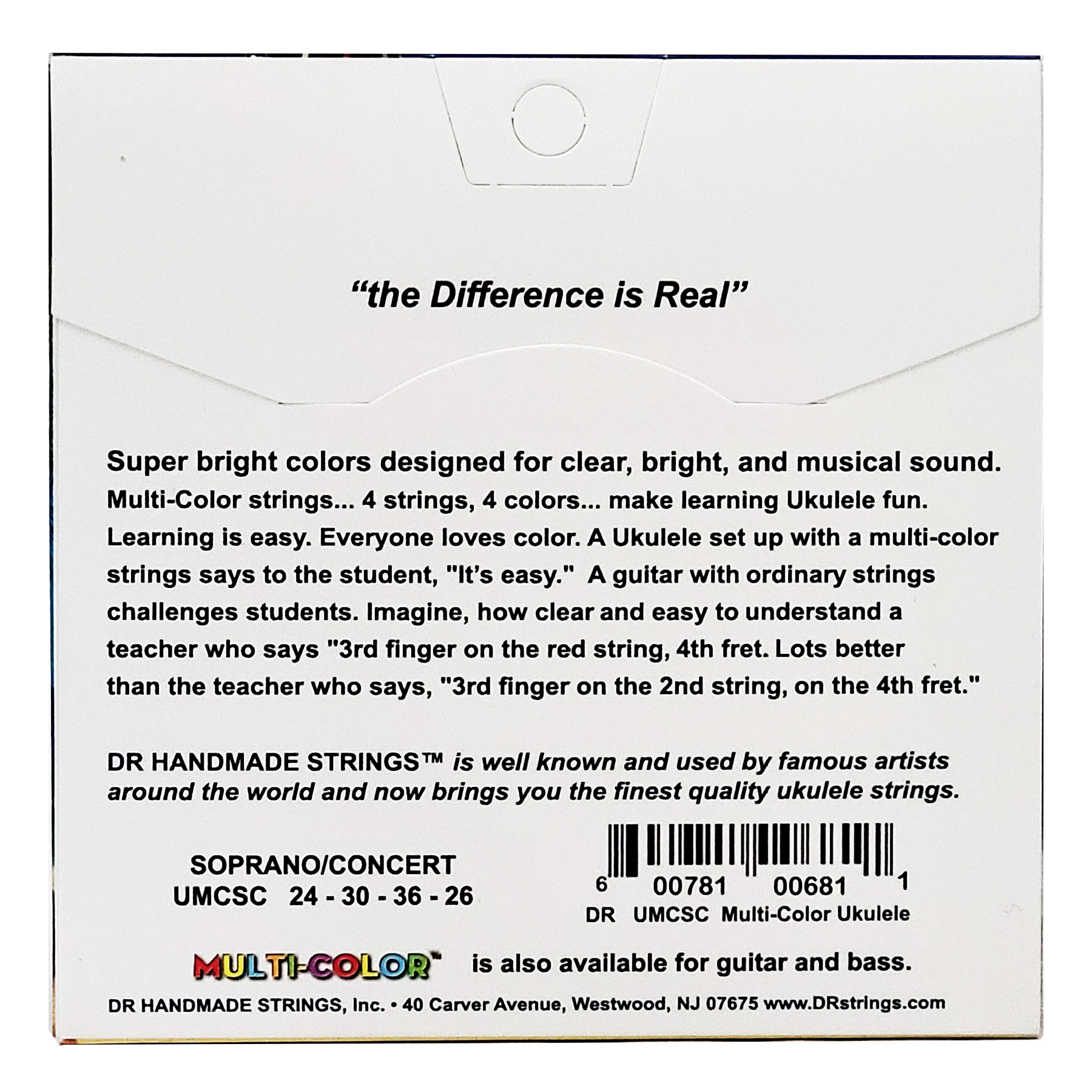 DR Strings Multi-Color Nylon Soprano/Concert Ukulele Strings