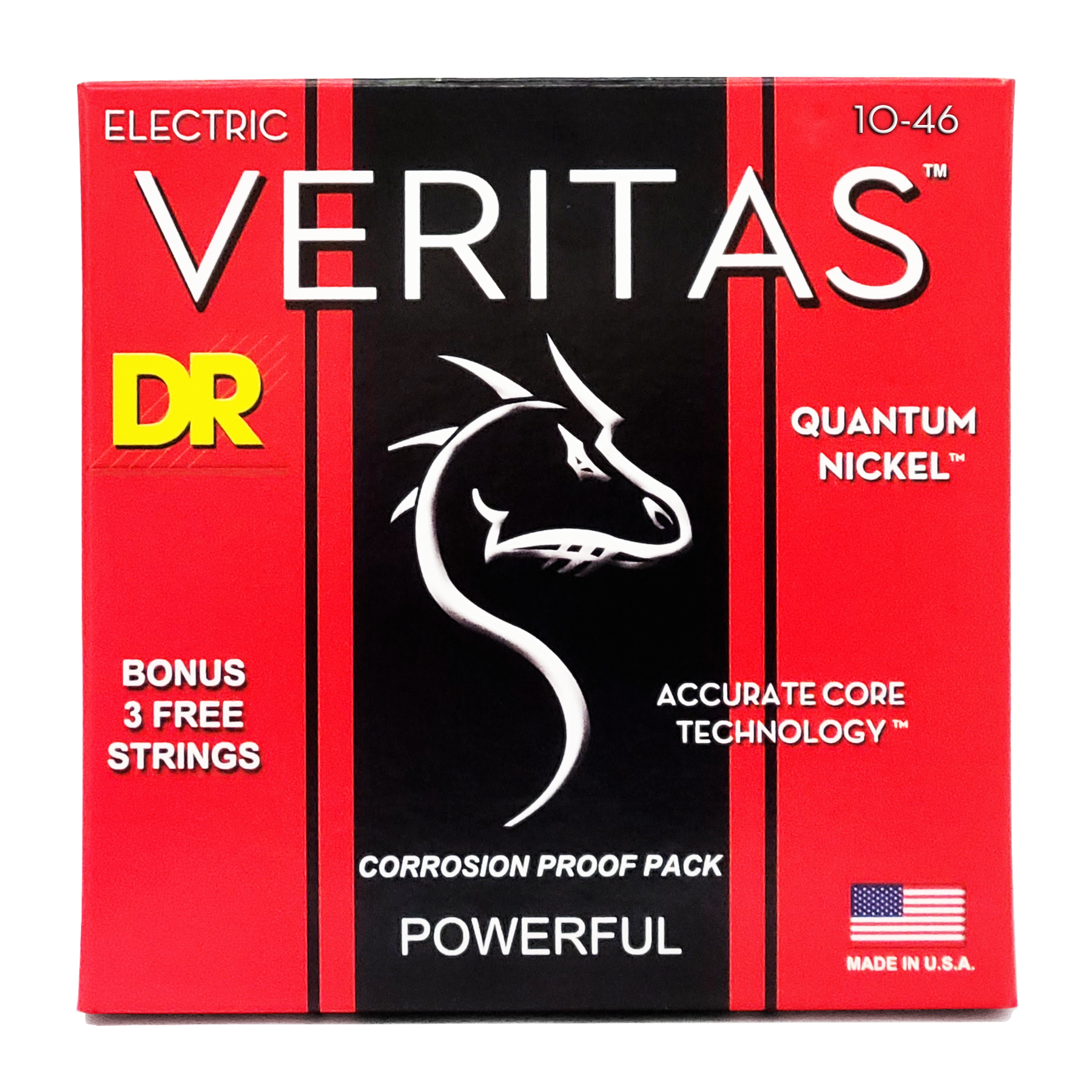 DR Strings Veritas Coated Core Technology Electric Guitar Strings: Medium 10-46