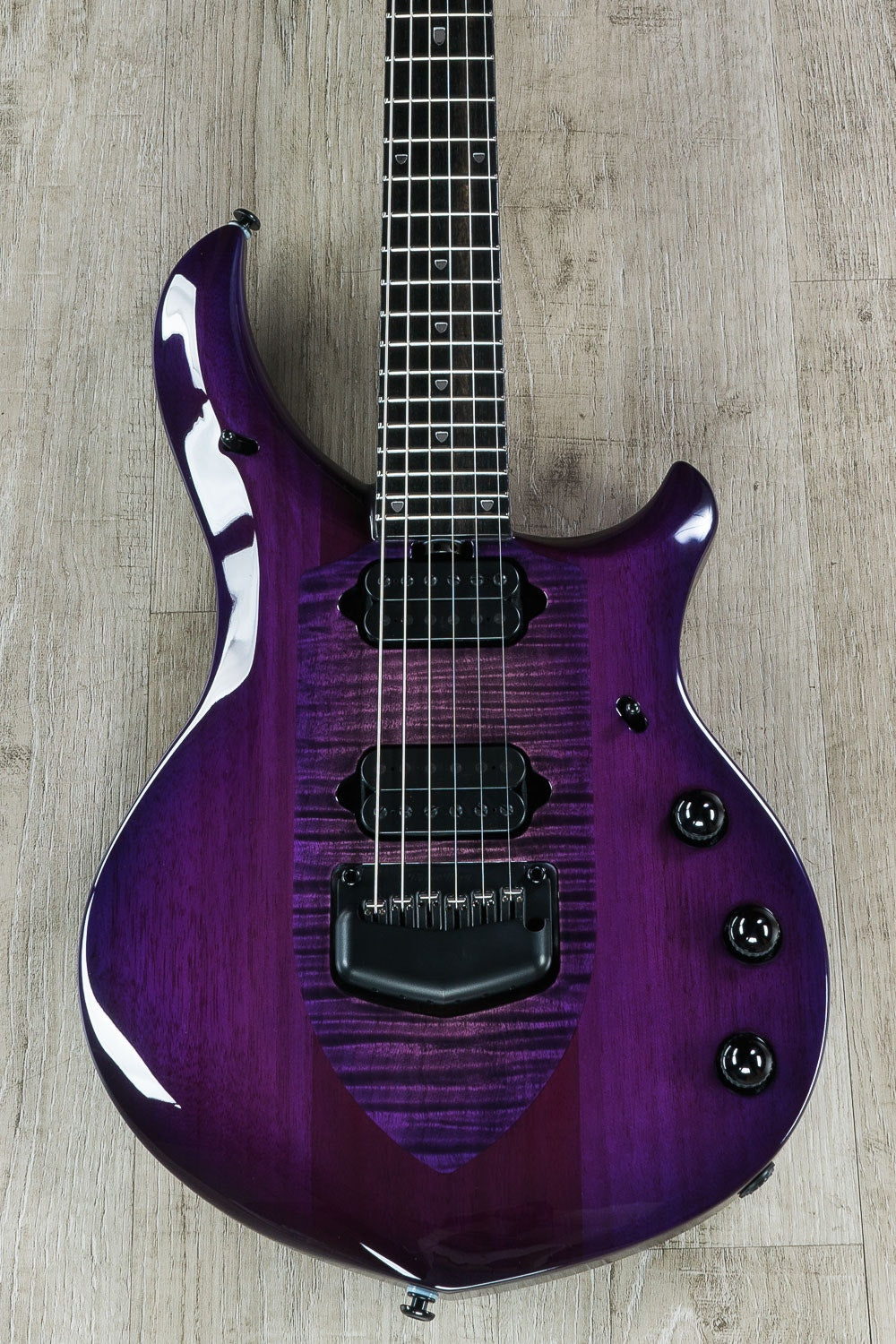 Ernie Ball Music Man Monarchy Series Majesty 6 - 6-String Electric Guitar, Ebony Fretboard, Hard Case - Majestic Purple