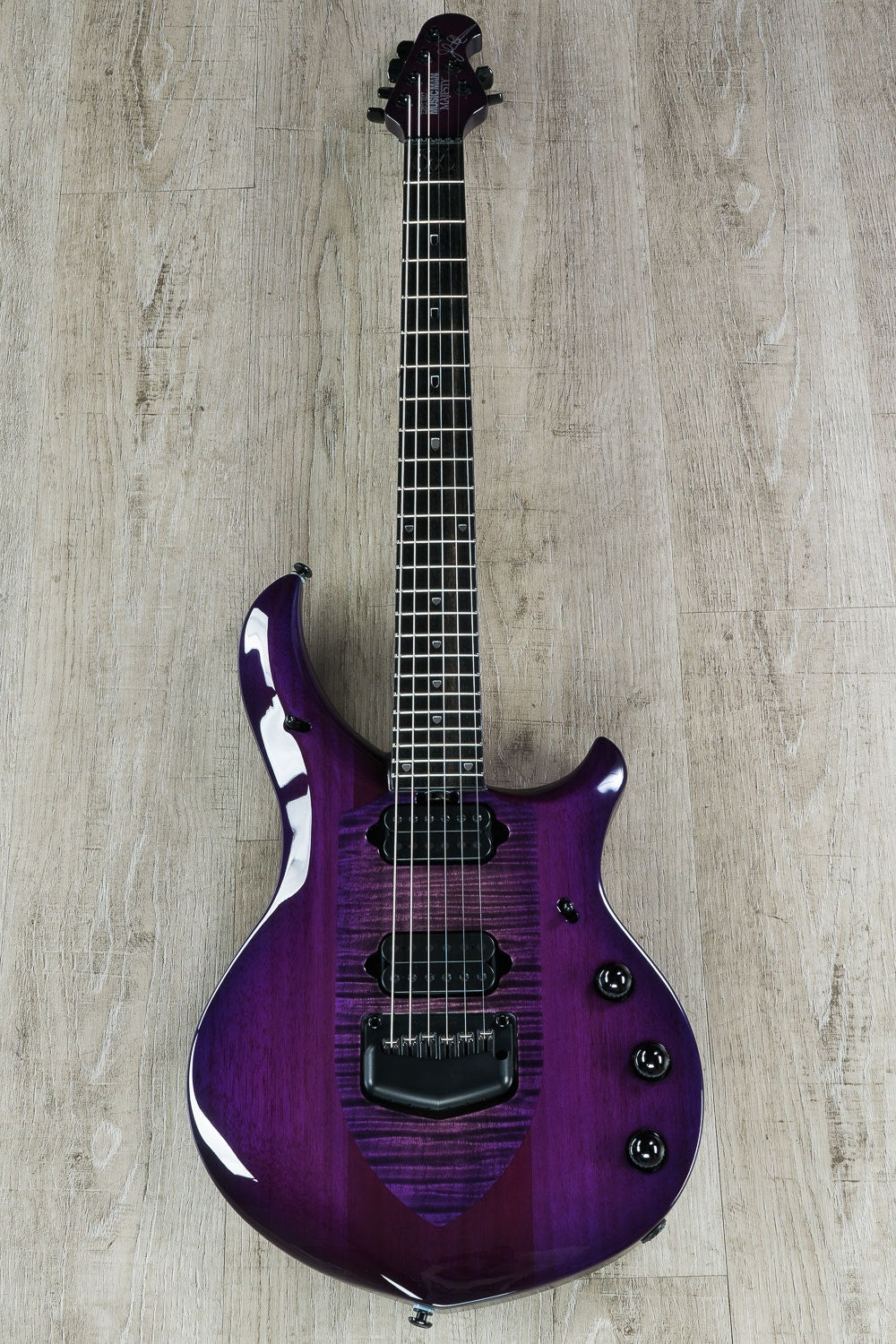 Ernie Ball Music Man Monarchy Series Majesty 6 - 6-String Electric Guitar, Ebony Fretboard, Hard Case - Majestic Purple