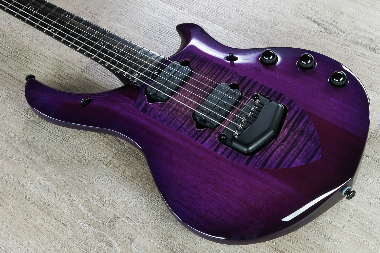 Ernie Ball Music Man Monarchy Series Majesty 6 - 6-String Electric Guitar, Ebony Fretboard, Hard Case - Majestic Purple
