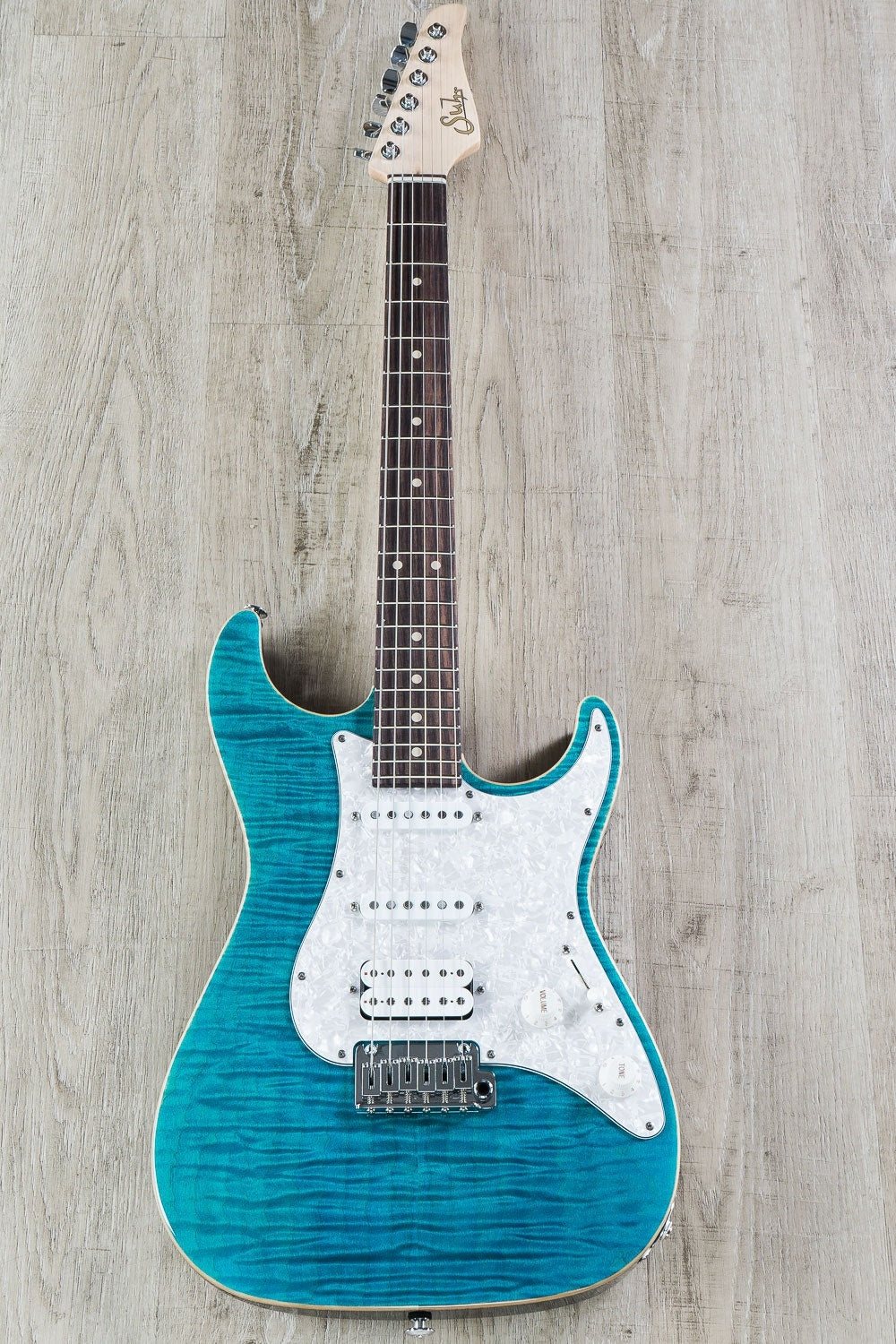 Suhr Standard Pro Electric Guitar, Indian Rosewood Fingerboard, Deluxe Padded Gig Bag - Bahama Blue