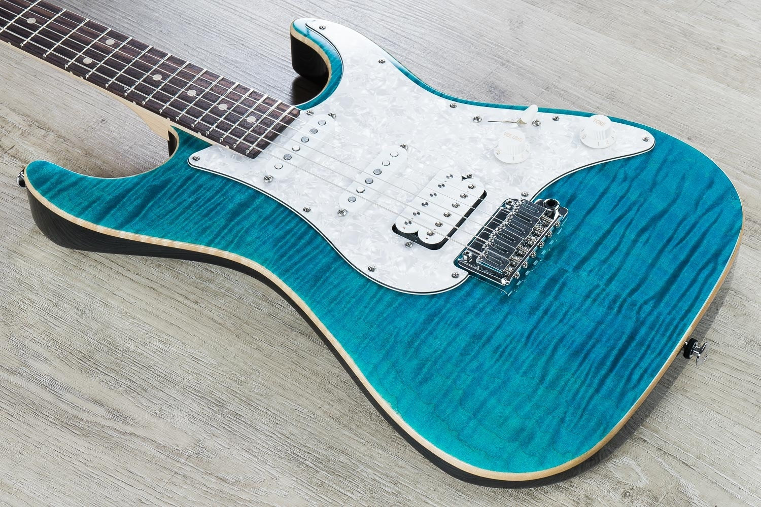 Suhr Standard Pro Electric Guitar, Indian Rosewood Fingerboard, Deluxe Padded Gig Bag - Bahama Blue
