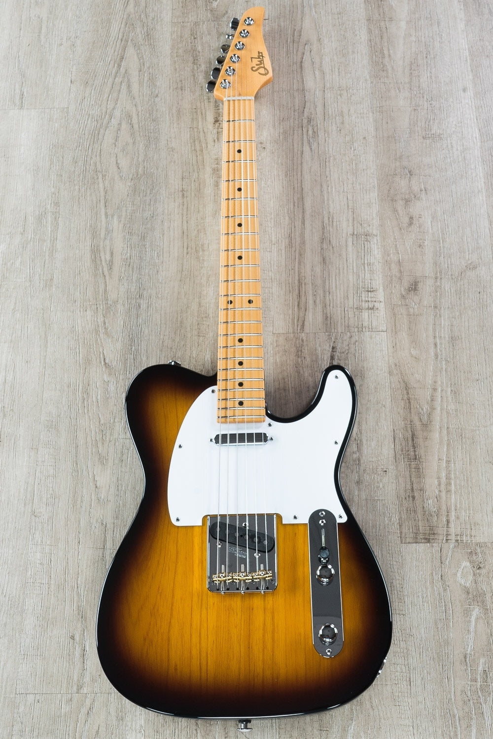 Suhr Classic T Electric Guitar, SS, Maple Fingerboard, SSCII, Deluxe Padded Gig Bag - 2 Tone Tobacco Burst