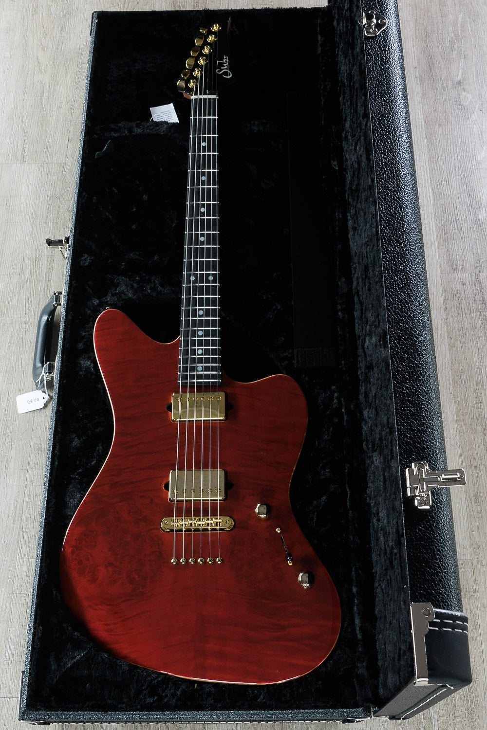 Suhr Classic JM HH Electric Guitar, Ebony Fingerboard, Hard Case - Trans Burgundy