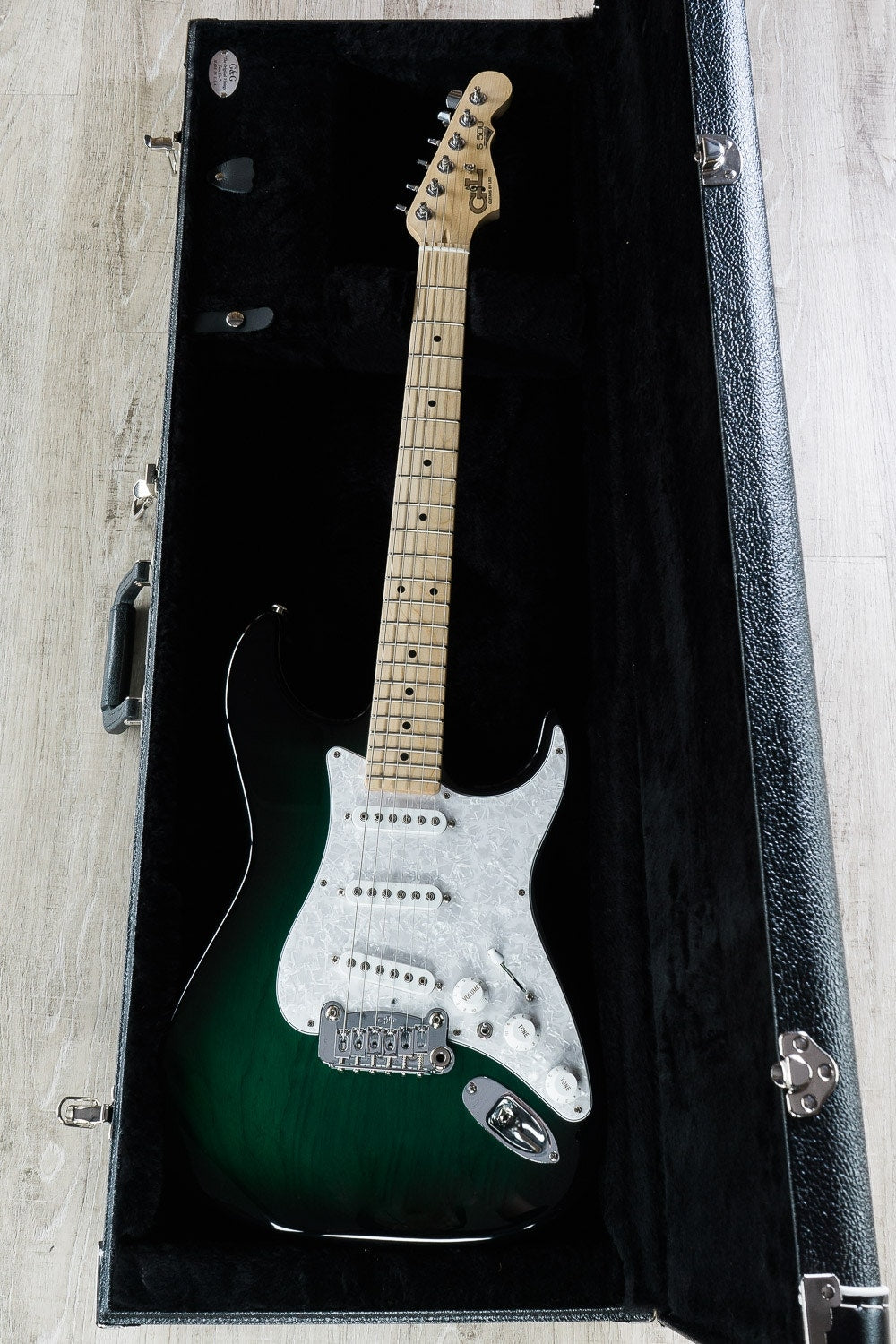 G&L USA S-500 Electric Guitar, Maple Fingerboard, Hard Case - Greenburst