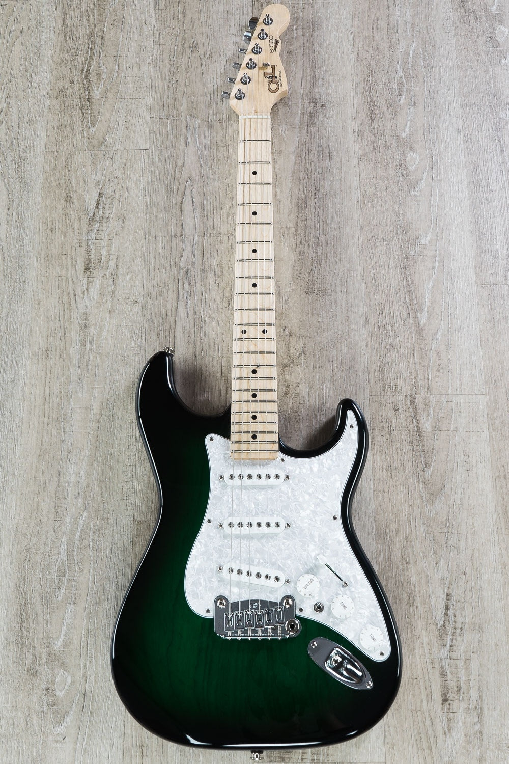 G&L USA S-500 Electric Guitar, Maple Fingerboard, Hard Case - Greenburst