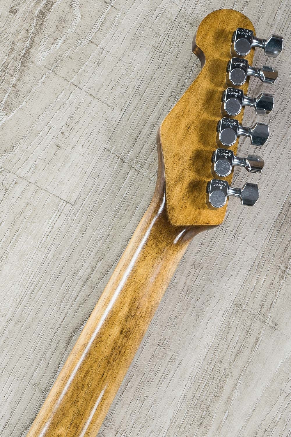 Walla Walla Guitar Company Maverick Pro T-Top Vintage Wood Asian Bird Electric Guitar, Full Chamber Body, Hard Case