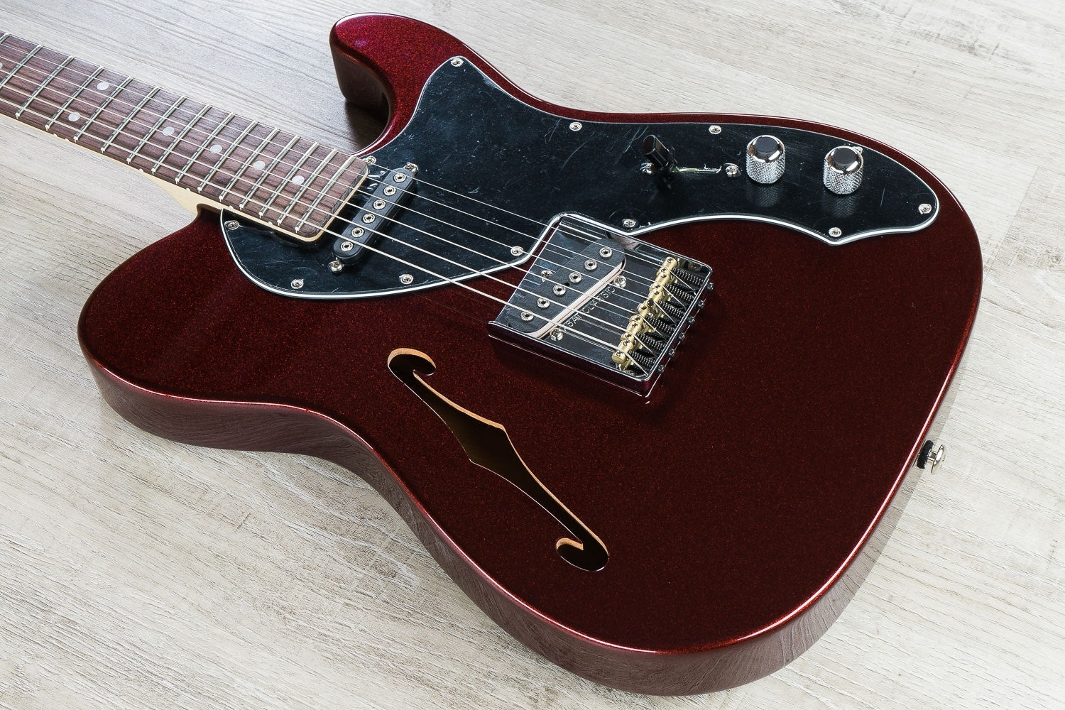 G&L USA ASAT Classic Thinline Semi-Hollow Electric Guitar, Rosewood Fingerboard, Hard Case - Ruby Red Metallic (B-STOCK)