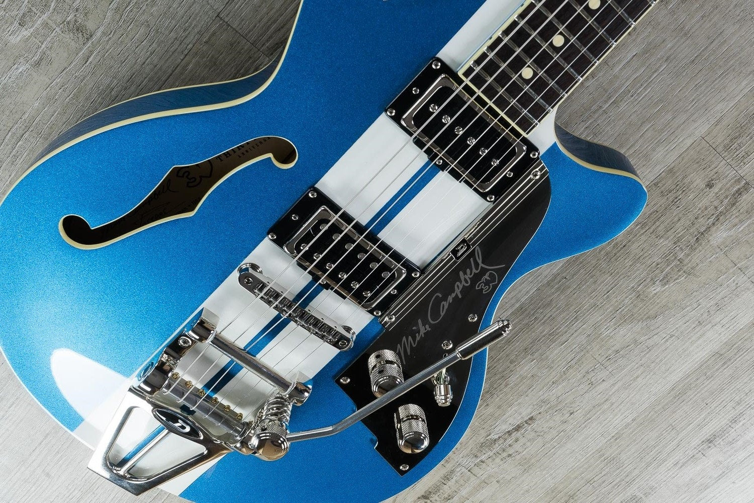 Duesenberg Guitars Starplayer TV Alliance Mike Campbell Electric Guitar, Blue & White