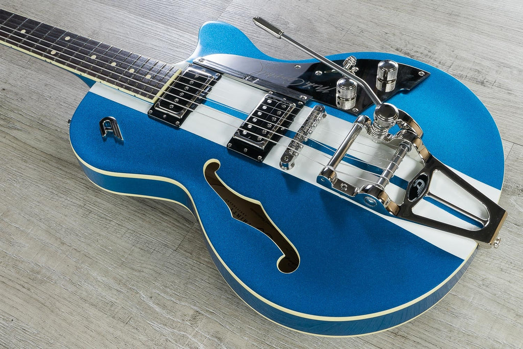 Duesenberg Guitars Starplayer TV Alliance Mike Campbell Electric Guitar, Blue & White