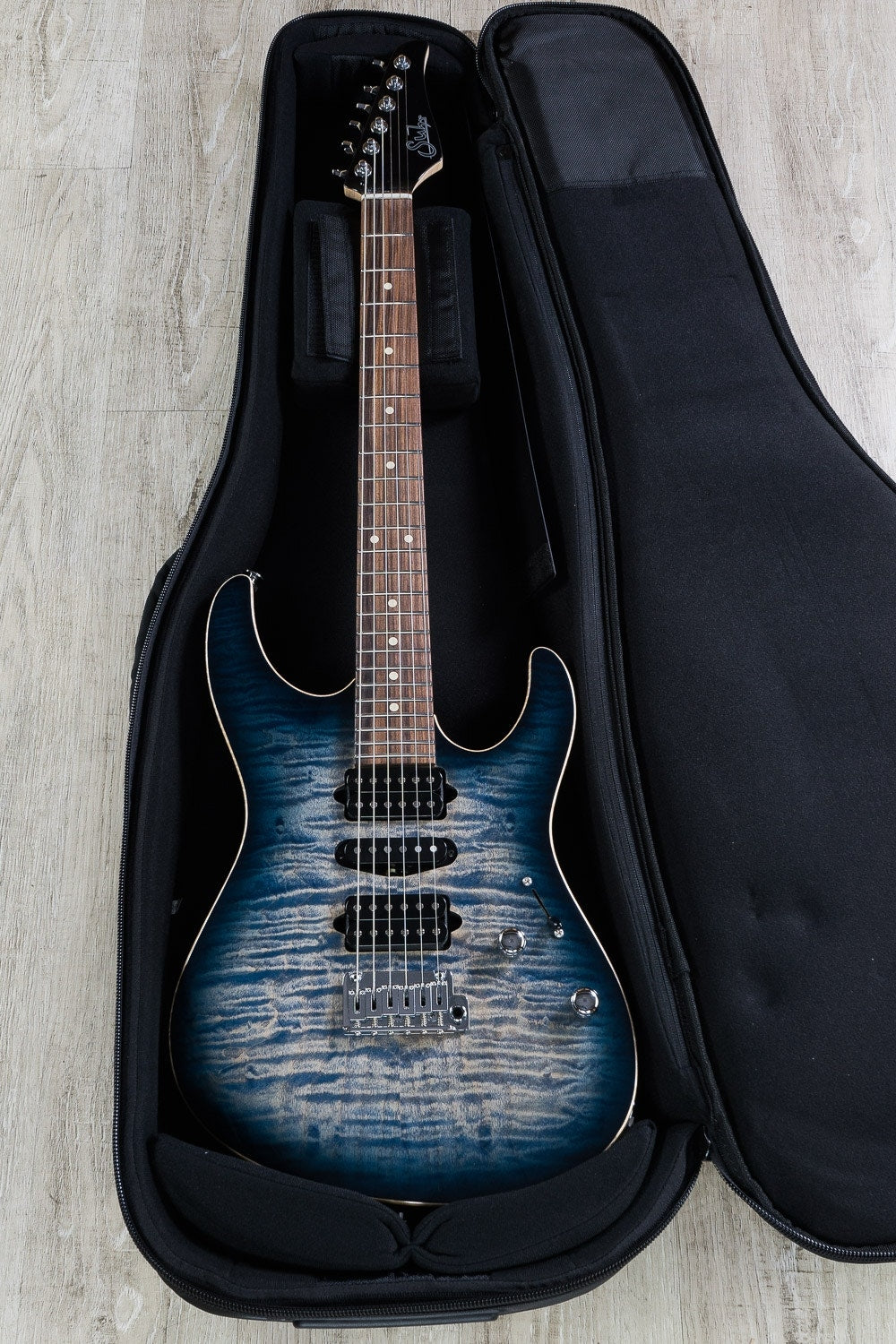Suhr Modern Pro HSH Electric Guitar, Pau Ferro Fingerboard, Gotoh 510 - Faded Trans Whale Blue Burst