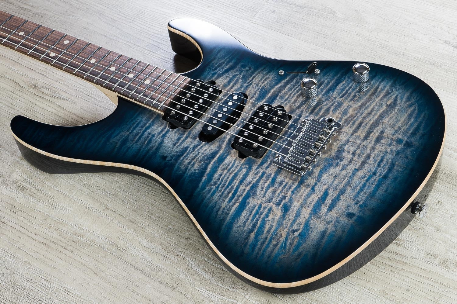 Suhr Modern Pro HSH Electric Guitar, Pau Ferro Fingerboard, Gotoh 510 - Faded Trans Whale Blue Burst