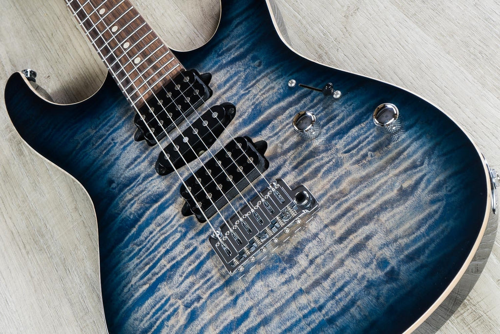 Suhr Modern Pro HSH Electric Guitar, Pau Ferro Fingerboard, Gotoh 510 - Faded Trans Whale Blue Burst