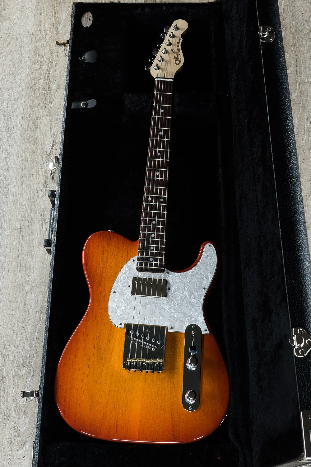 G&L USA ASAT Classic Bluesboy Electric Guitar, Rosewood Fretboard, Hard Case - Cherryburst