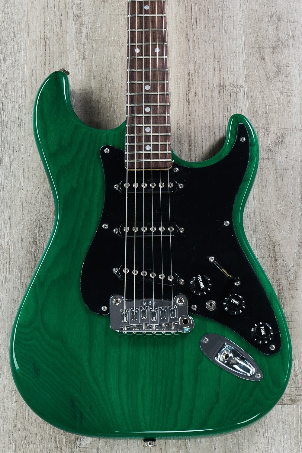 G&L USA S-500 Electric Guitar, Rosewood Fingerboard, Hard Case - Clear Forest Green